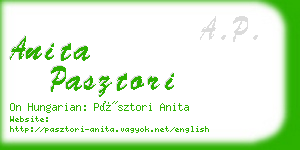 anita pasztori business card